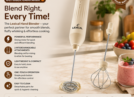 Lexical Rechargeable Milk Frother – Coffee, Latte & Cappuccino Foam Maker | 800mAh, 5W