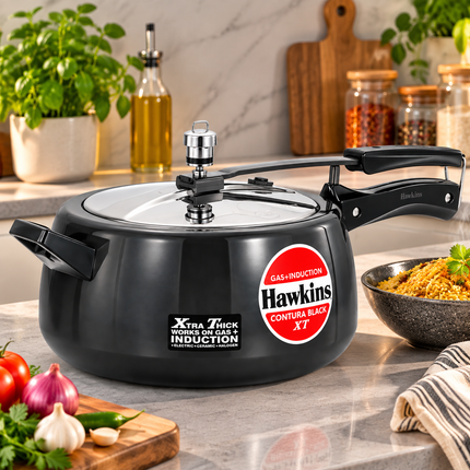 Hawkins Contura Xtra Thick Hard Anodized Pressure Cooker 1.5L to 6.5L Induction Gas Electric Compatible