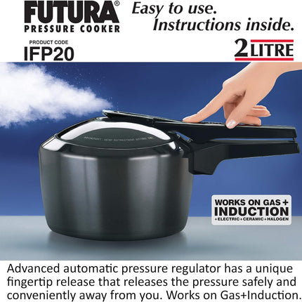 Hawkins Futura Hard Anodised Cooker with Induction Compatible Base for Gas and Electric Stove
