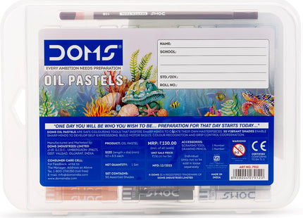 Olejové pastely Doms 50 různých barevných odstínů – syté, jasné, hladké, rovnoměrné odstíny