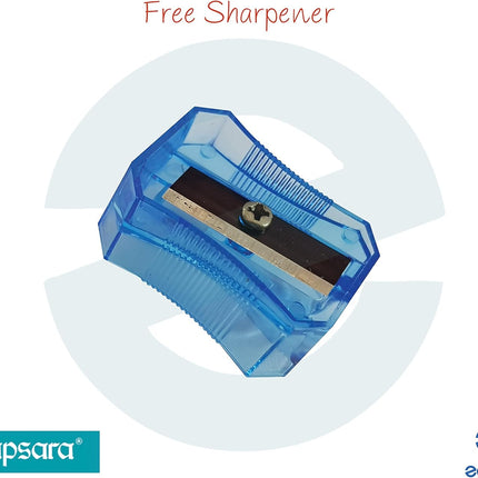 Apsara Triangular Pencils Box Pack Good Handwriting Comfort Grip (10 x Pencils + Eraser + Sharpener + 1 x iZOFAX Black Ball Pen)
