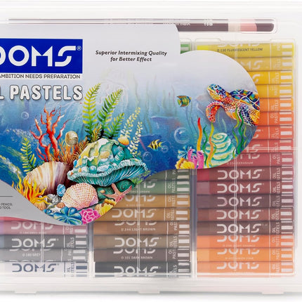 Doms 50 Assorted Colour Shades Oil Pastels - Rich Bright Smooth Even Shades