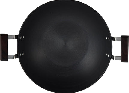 Hawkins Futura Hard Anodised Deep Fry Pan Collection – 2.5L, 3.75L, 5L & 7.5L Flat Bottom Kadai with Stainless Steel Lid, Black