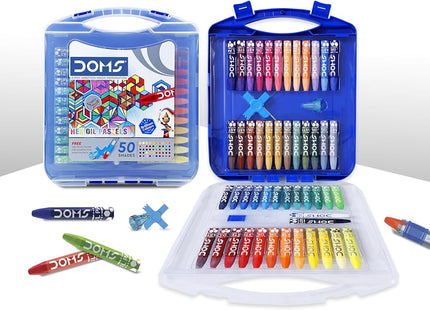 Olejové pastely DOMS, 50 odstínů, netoxické, certifikace EN 71-3