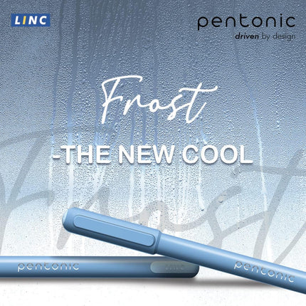 Pentonic Frost 0.7 mm Ball Point Pen | Pastel Pink Body | Red Ink | Set of 10