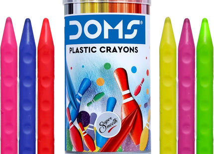 DOMS Plastic Crayon 28 Shades Round Tin