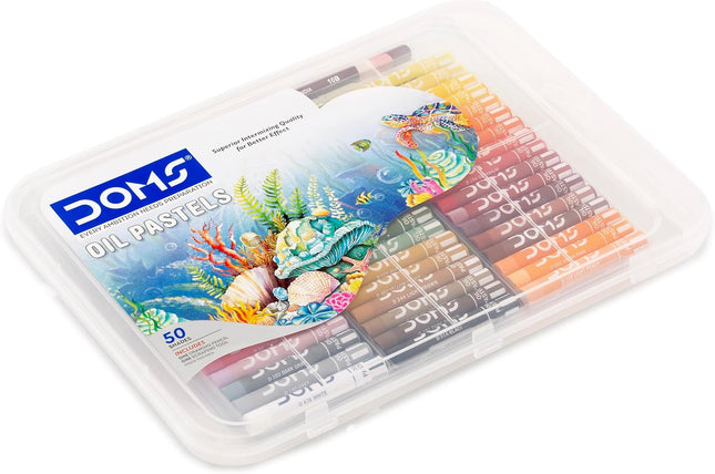 Doms 50 Assorted Colour Shades Oil Pastels - Rich Bright Smooth Even Shades