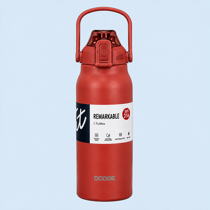 Dodge Stainless Steel Vacuum Flask 1.3L 1.7L | Hot Cold Travel Bottle