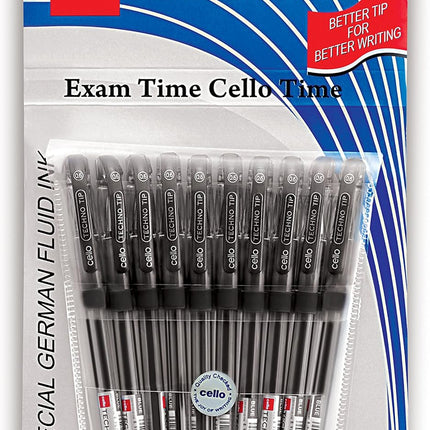 Cello Technotip Ball Pen Set - Pack of 10 (Black)