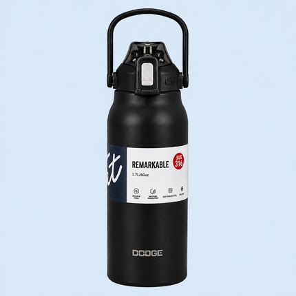 Dodge Stainless Steel Vacuum Flask 1.3L 1.7L | Hot Cold Travel Bottle