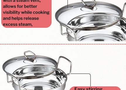 Vinod Stainless Steel Kadai with Glass Lid