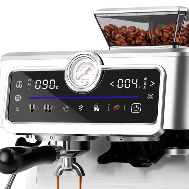 Lexical Germany 2-in-1 Espresso Coffee Machine Built-In Grinder,20-Bar Pump 2.3L Water Tank