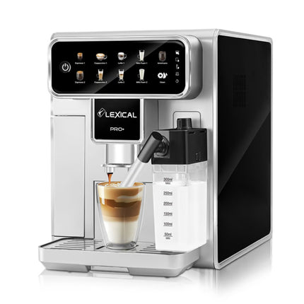 Lexical Germany Automatic Coffee Machine 1300W, 15-Bar, Built-In Grinder & Milk Frother