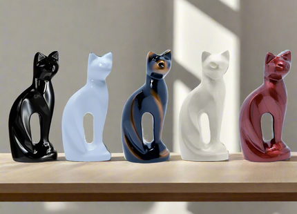Royal Rapture Cat Kitty Figurine Pet Urn For Ashes Cremation Funeral Memorial Love Urns decorative Alloy 9" (RCM01)
