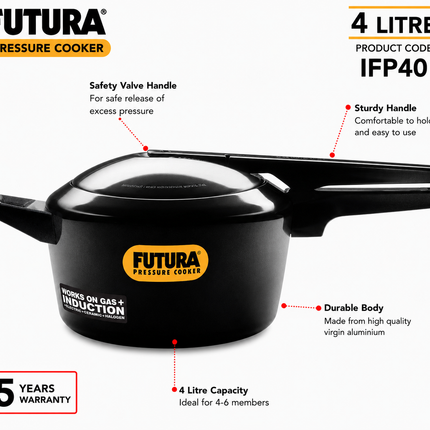 Hawkins Futura Hard Anodised Cooker with Induction Compatible Base for Gas and Electric Stove