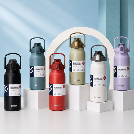 Dodge Stainless Steel Vacuum Flask 1.3L 1.7L | Hot Cold Travel Bottle