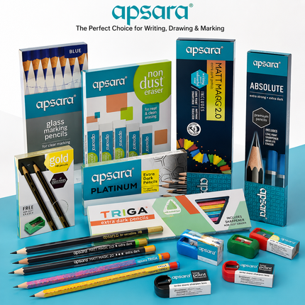 Apsara Stationery Collection Pencils Erasers Sharpeners School Writing Drawing Sketching Set
