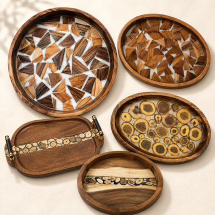 Royal Rapture Wooden Serving Trays | Breakfast, Tea, Coffee & Food Tray for Home & Kitchen
