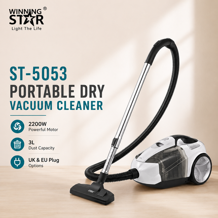 Winning Star Dry Vacuum Cleaner 2200W Powerful 3L Carpet Dust Portable Home Floors Pet Hair