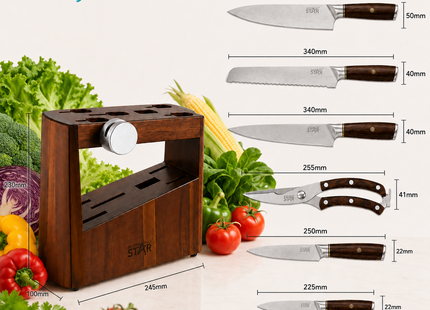 Winning Star Knife Sets Collection | 2-in-1 Knife Set 24.3 216g, 3-in-1 Knife Set 20.5 216g, 5-in-1 Knife Set 130g Silver, 5-in-1 Knife Set 20.5 222g, 7-in-1 Knife Set 25.5 270g | Models ST-7804, ST-7806-2, ST-7806-3, ST-7807-5, ST-7801 | Kitchen...