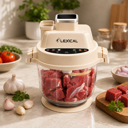 Lexical Germany Electric Food Chopper | 3L Capacity | Glass & Stainless Steel Bowl Models | 6 Titanium Blades | EU Plug