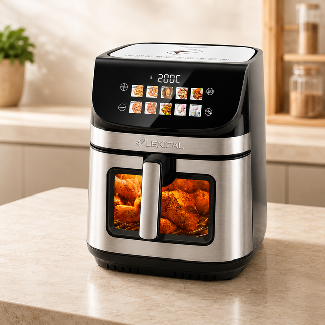 Lexical Germany Digital Air Fryer | 9L & 12L Capacity | Single & Double Basket Models | Touch Control | EU Plug