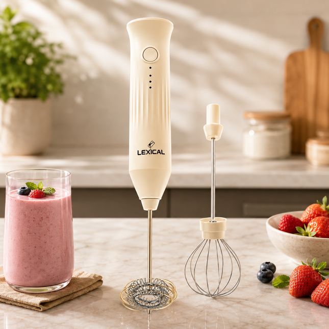 Lexical Germany Rechargeable Milk Frother | 5W Coffee, Latte & Cappuccino Foam Maker | 800mAh Battery