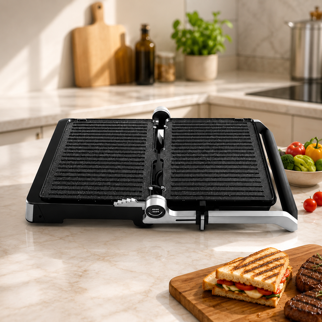 Lexical Germany Contact Grill | 2000W Sandwich Maker & Panini Press | 180° Open Grill | Touch Control | EU Plug
