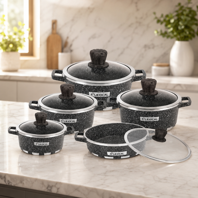 Lexical Granite Casserole Sets Collection – Majestic & Pearl Series | 20cm, 24cm, 28cm & 32cm