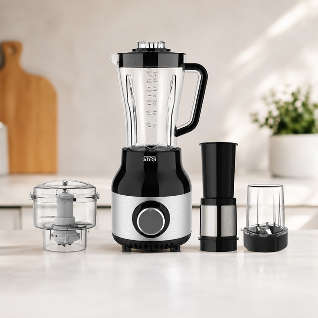 Winning Star Blenders Collection | 3-in-1 Portable Blender 0.95L 900W EU Plug Silver, 3-in-1 Portable Blender 0.95L 900W UK Plug Silver, 4-in-1 Blender 1.8L 600W EU Plug Silver, 4-in-1 Blender 1.8L 600W UK Plug Silver | Models ST-5557, ST-5557,...