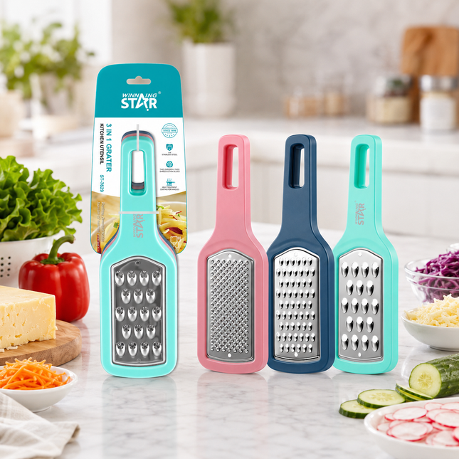 Winning Star Graters Collection | 3-in-1 Grater 10.8 6g | Models ST-7629 | Vegetable Grater | Cheese Grater | Kitchen Tool | Food Prep