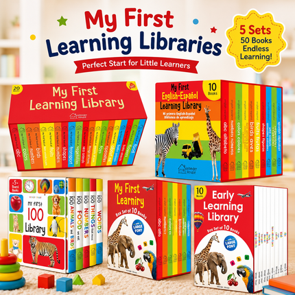 My First Early Learning Board Book Library for Babies & Toddlers | 5, 10 or 20 Book Box Sets