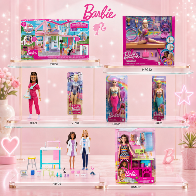 Mattel Barbie Gymnastics, Fashionistas, Beach Ken & Chelsea Playset Collection