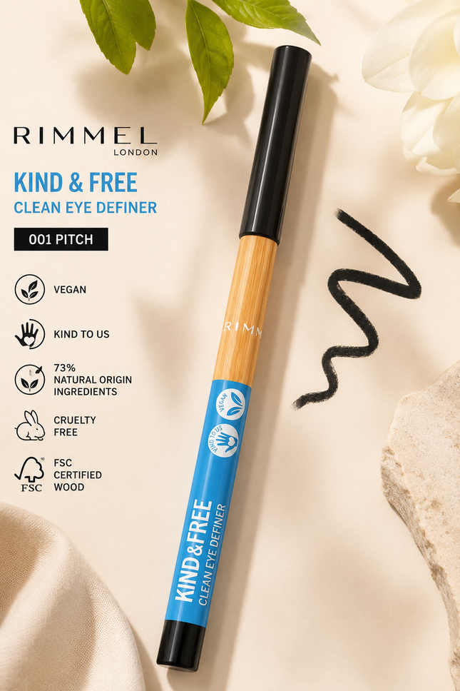 Rimmel Kind & Free Pitch Black Eyeliner – Clean, Bold & Effortless Definition
