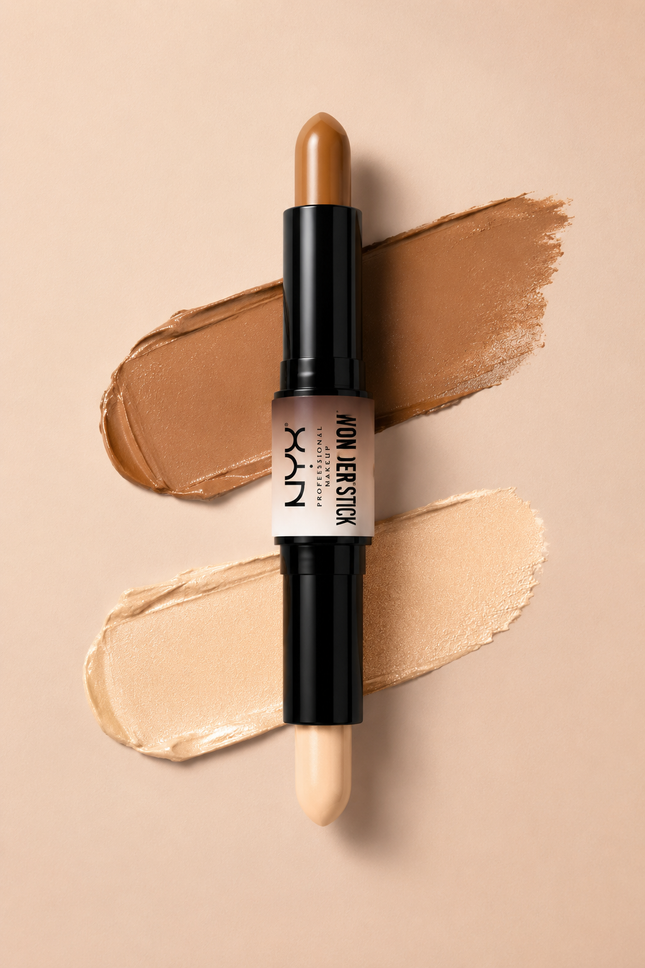 NYX Professional Makeup Wonderstick, Dual-ended Make up Highlight & Contour Stick, On-the-Go Highlight and Contour Stick, Creamy Texture, Shade: Universal