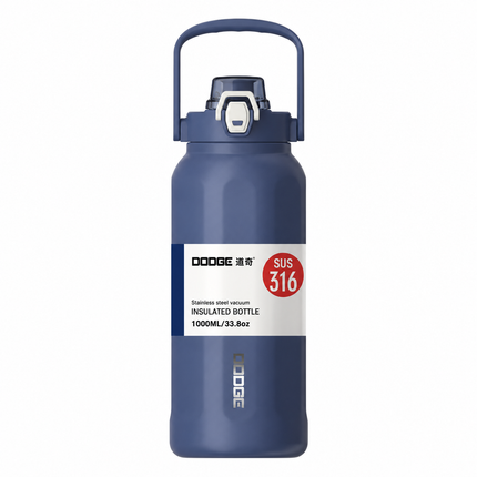 Dodge 1L Insulated Water Bottle Stainless Steel Hot Cold Travel Flask