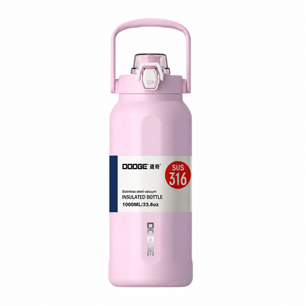 Dodge 1L Insulated Water Bottle Stainless Steel Hot Cold Travel Flask