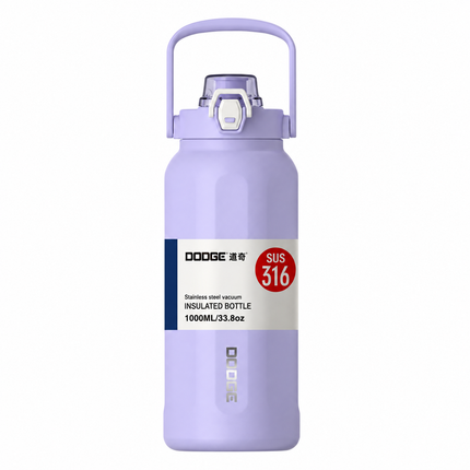 Dodge 1L Insulated Water Bottle Stainless Steel Hot Cold Travel Flask