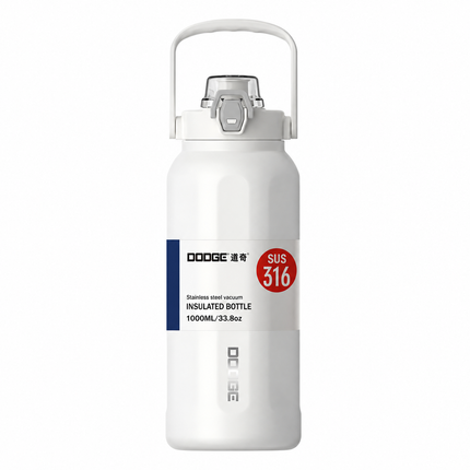 Dodge 1L Insulated Water Bottle Stainless Steel Hot Cold Travel Flask