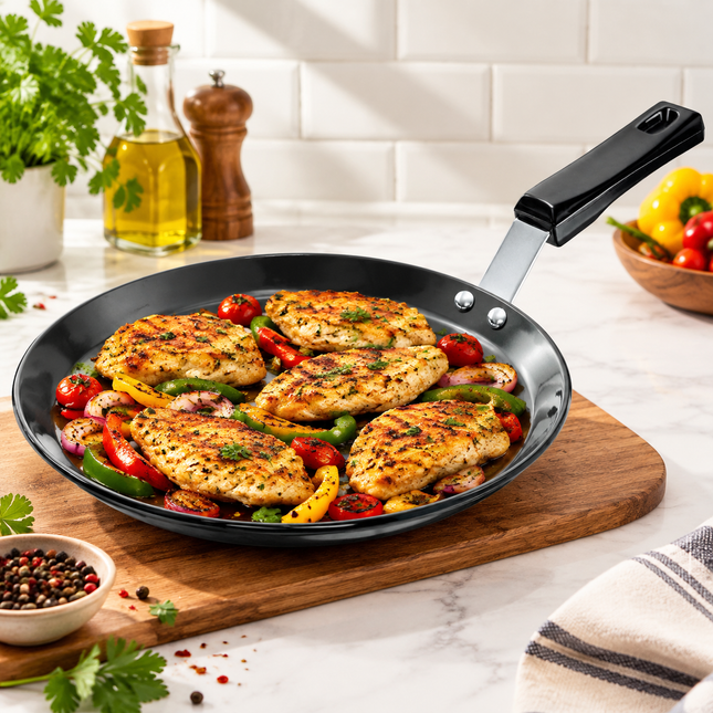 Futura by Hawkins Hard Anodised Flat Tawa 10 Inch Aluminium Griddle for Roti Dosa Paratha and Pancake
