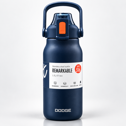 Dodge Stainless Steel Vacuum Flask 1.3L 1.7L Hot Cold Travel Bottle Tea Coffee Water