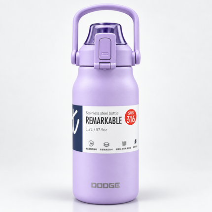 Dodge Stainless Steel Vacuum Flask 1.3L 1.7L Hot Cold Travel Bottle Tea Coffee Water