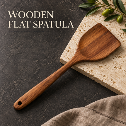 Natural Acacia Wooden Kitchen Utensils Individual or 5, 7, 8 and 10 Piece Sets, Cooking Slotted Spoon, Flat Slotted Spatulas, Salad Fork, Holder