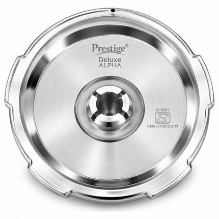 Prestige Deluxe Alpha Stainless Steel Pressure Cooker 2L 5L Induction Base Cookware