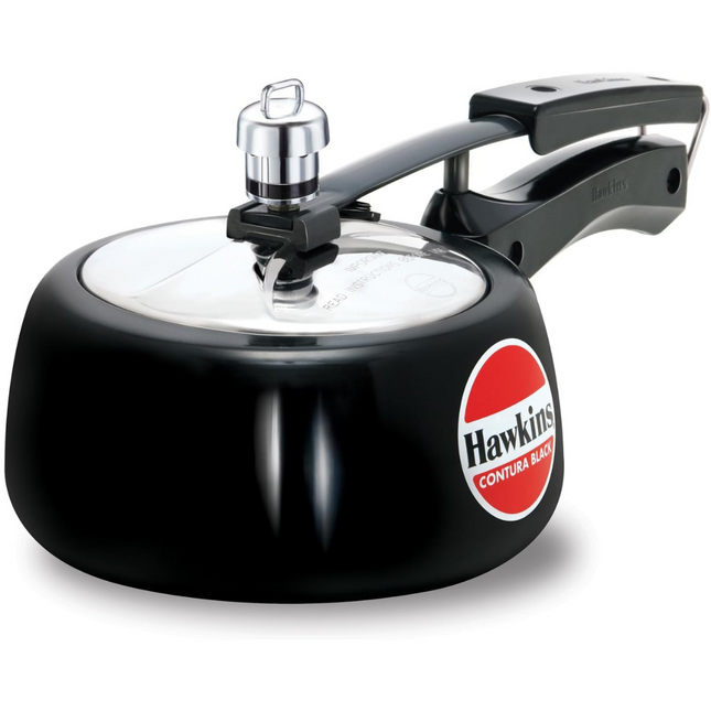 HAWKINS Hard Anodised Pressure Cooker, Aluminum, Contura Black