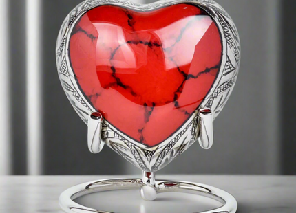 Royal Rapture Urn for Ashes Funeral Memorial Cremation Keepsake Love Urns Decorative Brass Heart with Stand 3" (RHM03)