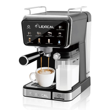 Lexical Germany Coffee Machine Automatic Espresso & Cappuccino Maker 20-Bar Pump , 500ml Milk Tank