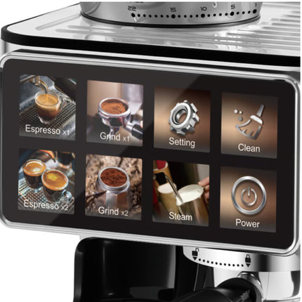 Lexical Germany 2-in-1 Espresso Machine with Built-In Coffee Grinder, 20-Bar Pump ,1.8L Water Tank