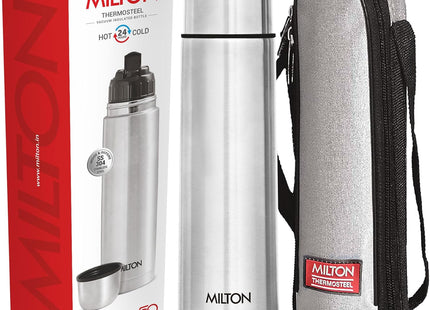 Milton vakuová termoska na horké nápoje 1 litr (34 oz), nerezová dvojstěnná izolovaná láhev na vodu pro 24hodinové horké i studené nápoje s obalem, nepropustná, bez BPA, termooocelové víko Flip Lid 1000 ml