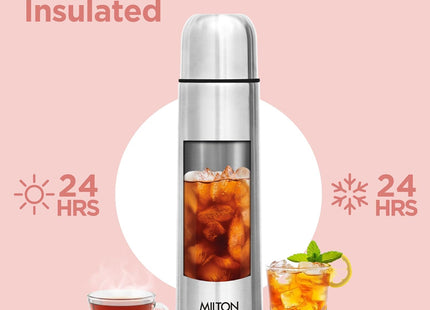 Milton Vacuum Flask for Hot Drink 500 ml (16 oz), Stainless Steel Double Walled Insulated Water Bottle for 24 Hour Hot and Cold Drinks, Leak Proof, BPA Free, Thermosteel Flip Lid